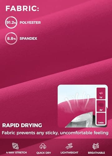 Willit Women's Athletic Running Shorts 5" Quick Dry Workout Hiking High Waisted Active Gym Exercise Zipper Pocket Rose S - Image 4