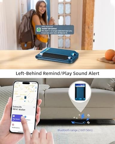 ExtreLife for Magsafe Wallet, Works with Apple Find My, Magnetic Wallet for iPhone 17/16/15/14/13/12 Series, 8-Card Holder, Adjustable Stand, RFID Blocking, Blue - Image 3