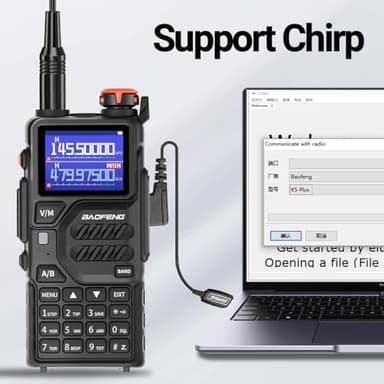 BAOFENG Radio Ham Radio Handheld K5Plus 10W Long Range Rechargeable NOAA Weather Receiver 5RM UV32 Tactical Two Way Radio Walkie Talkie for Adults with USB-C Charging for Hunting Survival Gear,2Pack - Image 7