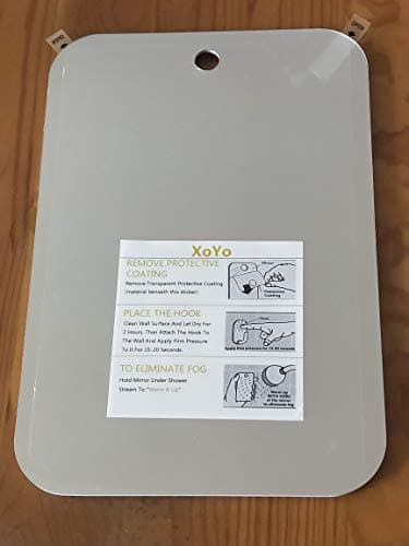 APHUIME XoYo-Large Fogless Shower Mirror （11inX7.48in）, Includes 1 Adhesive Hooks, Anit-Fog Shower Mirror, Shower Makeup Shave Mirror, Frameless Shower Mirror, Wall Hanging Mirror (Large, 1 Pack) - Image 8