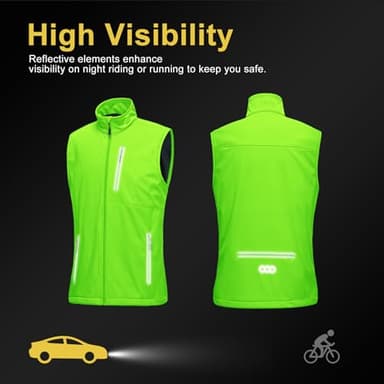 33,000ft Men's Windproof Lightweight Golf Vest Outerwear with Pockets, Softshell Sleeveless Jacket for Running Hiking Sports - Image 5