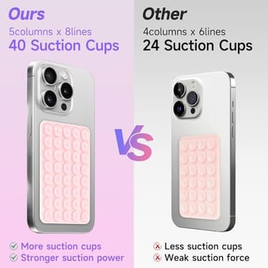 Yojaro Silicone Suction Phone Case Mount, Non Slip Suction Cup Phone Mount, Phone Accessories Holder for Selfies and Videos, Silicon Adhesive Phone Stand Sticky for Cell Phone Light Pink - Image 4