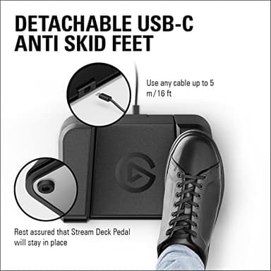 Elgato Stream Deck Pedal – Hands-Free Studio Controller, 3 Macro footswitches, Trigger Actions in apps and Software Like OBS, Twitch, YouTube and More, Works with Mac and PC - Image 8