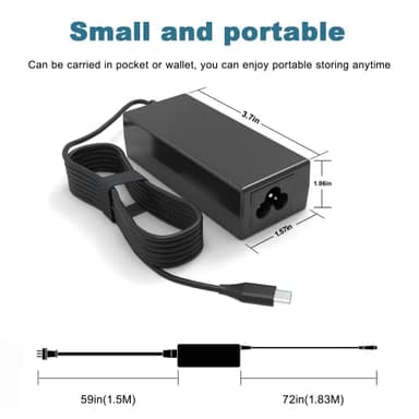 Universal 45W Type C USB C Chromebook Charger Laptop Compatible with HP 14 14A 11 11A G9 6 7 8 EE X360 14-ca051wm 14-ca052wm,Compatible with Lenovo Acer Samsung Google Asus Dell Power Cord Adapter - Image 3