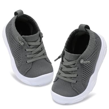 LeIsfIt Toddler Barefoot Shoes Girls Boys Lightweight Sneakers Kids Tennis Shoes Slip on Shoes Dark Grey Size 6 - Image 7