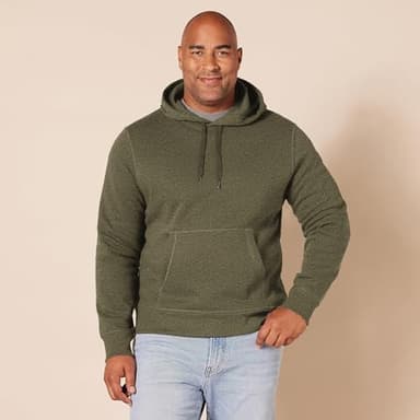 Amazon Essentials Men's Pullover Sweatshirt Hoodie, Big & Tall Options Available, Olive Heather, Large - Image 6
