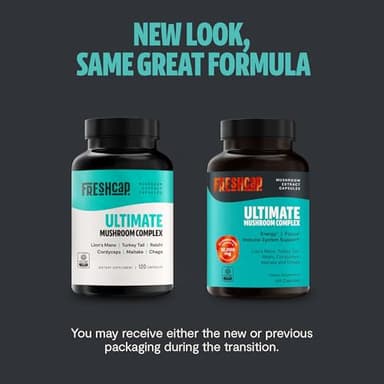 FreshCap Mushrooms Ultimate Mushroom Supplement 12,000mg - Nootropic Mushroom Complex Capsules, Organic Supplement, Brain Supplements for Memory and Focus Ayurveda (120 Capsules) - Image 2