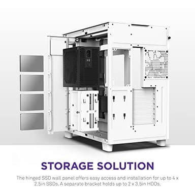 NZXT H9 Elite Dual-Chamber ATX Mid-Tower PC Gaming Case – Includes 3 x 120mm F120 RGB Duo Fans with Controller– Glass Front, Top & Side Panels – 360mm Radiator Support – Cable Management – White - Image 6