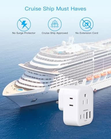 2 Pack US to India Plug Adapter, HANYCONY Type D Travel Plug Adapter with 4 Outlets 4 USB Charger (2 USB C Ports), India Power Adapter for USA to India, Bangladesh Maldives Pakistan Nepal Sudan - Image 7