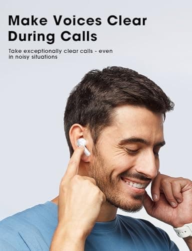 ZZU Wireless Earbuds, 2025 Ear Buds with Big Bass Stereo Sound, Lightweight Bluetooth Earbuds with 48 Hours Playtime, in-Ear Fit Earphones, IPX7, Hands-Free Calls with AI for iPhone, Android, Pad - Image 5