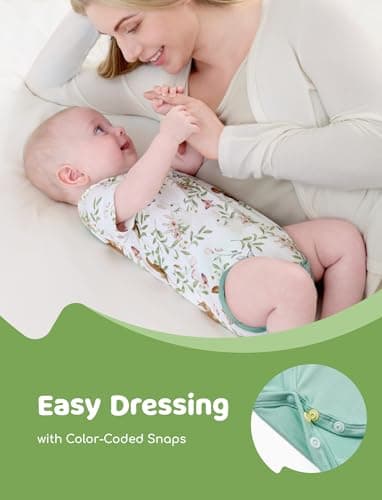 PATPAT Baby Bodysuits Supersoft Bamboo Viscose - Short Sleeve Boys and Girls - Newborn Infant Unisex Clothes - 2 Pack Green Forest 0-3 Months - Image 8