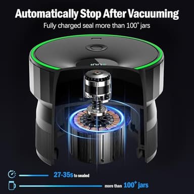 2025 Upgraded Mason Jar Vacuum Sealer, Electric Vacuum Sealer for Regular Mouth and Wide Mouth Canning Jars, Fully Automated and Portable - Image 2