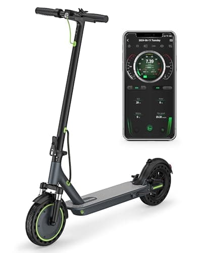 Roinside Electrict Scooter with Quadruple Shock Absorption, Up to 19 MPH and 23 Miles Long-Range Portable Commuting Scooter for Adults with Double Braking System and App - Image 1