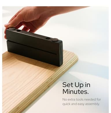 KIVY Dual Monitor Riser with Integrated Metal Shelf - Wooden Desk Shelf for Top of Desk - Dual Monitor Stand Riser (Dark Walnut Wood) - Image 5