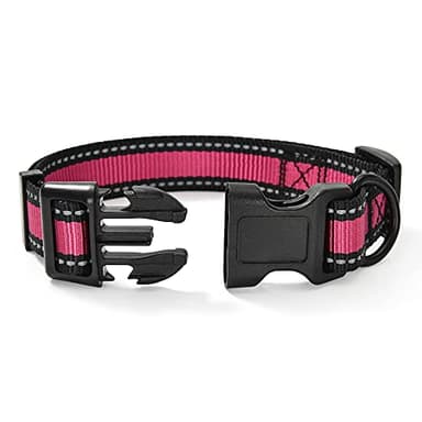 Mile High Life Dog Collar | Nylon Reflective Dog Collars | Light Weight Puppy Collars | Pink Dog Collars for Large Dogs (Pink, Large) - Image 5