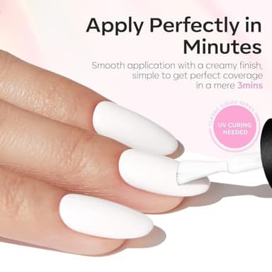 modelones Gel Nail Polish, White Gel Nail Polish for French Tip Soak Off Pastel U V White Color Art Design for Women Girl Nail Lovers Gift Salon DIY Manicure 15 ML - Image 8