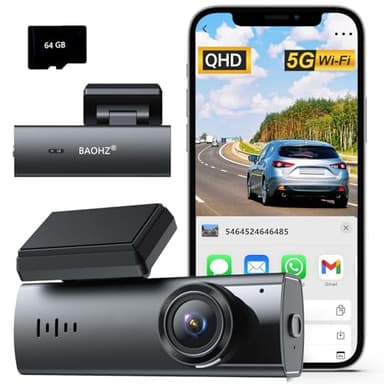 Dash Cam,1080P Front Dashcams, Dash Camera for Cars, Car Camera Built-in WiFi, Night Vision, App Control, 24H Parking Monitor, Loop Recording, WDR, G-Sensor, 170°Wide Angle with Free 64G Card - Image 1