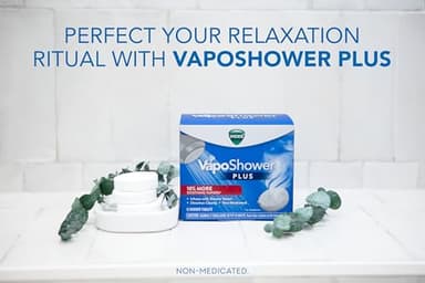 Vicks, VapoShower Plus, Shower Steamers, Eucalyptus Shower Steamer & Menthol Scent, Clean Dissolving Vapor Shower Tablets, Aromatherapy Shower Steamer & Shower Bombs, 12 count - Image 2