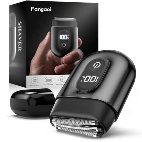 Fangaci Electric Foil Shavers for Men: Mini Electric Razor with Big LED Display & 3 Floating Blades - IPX7 Waterproof Wet Dry Face Razor, USB Type C - Image 1