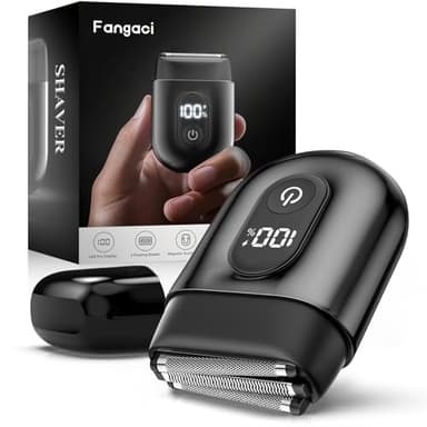 Fangaci Electric Foil Shavers for Men: Mini Electric Razor with Big LED Display & 3 Floating Blades - IPX7 Waterproof Wet Dry Face Razor, USB Type C - Image 1