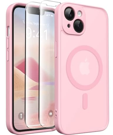 CAPRARO Magnetic for iPhone 14 Case, [Compatible with MagSafe] [Full Camera Protection] Shockproof Protective Slim Translucent Matte Phone Case for iPhone 14 6.1'', Peach Pink - Image 8