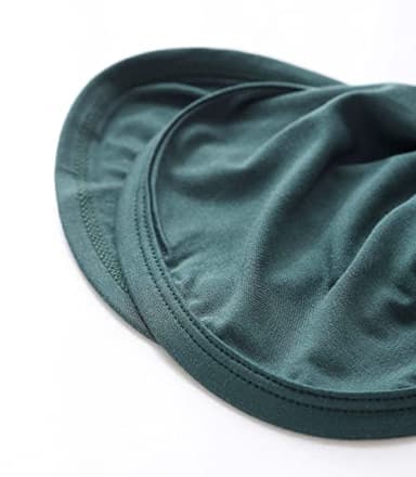 Newborn Baby Boys Girls Knotted Gown Hat Set Soft Viscose from Bamboo Infant Sleeper Baby Sleep Gown with Mittens (Deep Green, 0-3 Months) - Image 5