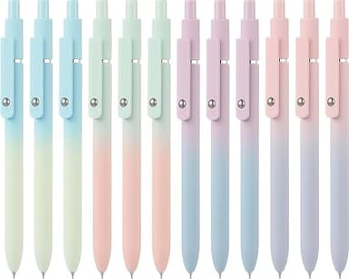 LINFANC 12 Pack Gel Pens Cute Medium Point 0.7mm Black Ink for Journaling Aesthetic School Supplies Office Supplies - Image 1