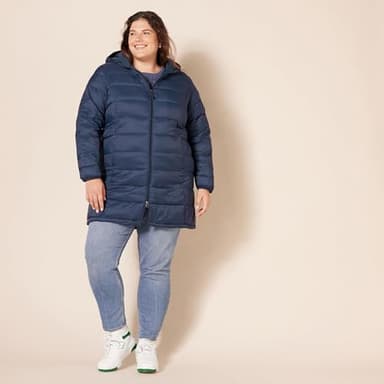 Amazon Essentials Women's Lightweight Water-Resistant Packable Hooded Puffer Coat (Available in Plus Size), Navy, Large - Image 6
