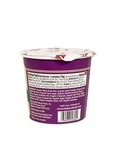 Bob's Red Mill Organic Oat Cup, Fruit & Seed, 1 cup (Pack of 12)- Non GMO, Whole Grain, Kosher - Image 6