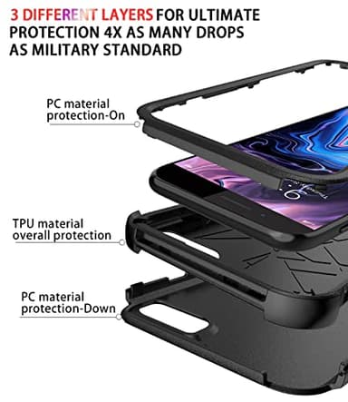 Diverbox Case [Shockproof] [Dropproof] [Dust-Proof],Heavy Duty Protection Phone Cover for Apple iPhone 8 Plus & 7 Plus (Black) - Image 6