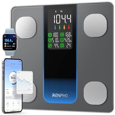 RENPHO Smart Scale for Body Weight, Weight Scale with 7-in-1 Large Display for BMI, Body Fat, Muscle Mass, 13 Body Composition, High Accurate Bluetooth Scale, 500lbs, 11.8", Elis 2XL - Image 1