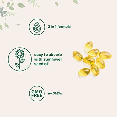 Micro Ingredients Vitamin D3 5,000 IU + K2 MK-7 100 mcg, 2 Pack (600 Softgels) | Liquid-Filled with Sunflower Oil | 2-in-1 Bone, Immune & Heart Support | Easy to Swallow, Non-GMO - Image 3