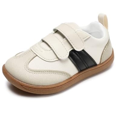 STQ KIDS Toddler Wide Toe Box Shoes:Boys Barefoot Shoe Kids Walking Shoes Boy Sneakers Non-Slip Zero Drop Toddler First Walking Shoe Comfortable Beigewhite Infant 4 - Image 9