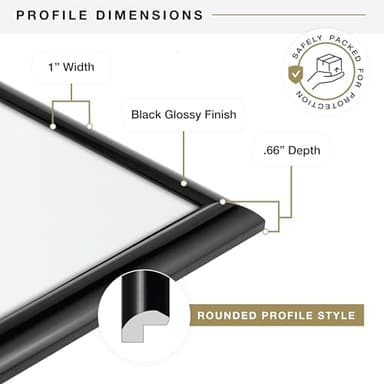 MCS Trendsetter 24x32 Poster Frame Black High-Gloss, Vertical & Horizontal Wall Hanging Large Picture Frame for Photos, Posters & Art Prints (1-Pack) - Image 5