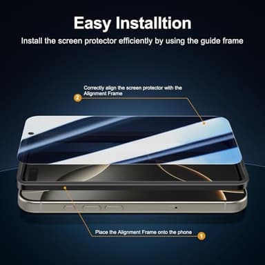 NEW'C 3x Privacy for iPhone 16 Pro Max Screen Protector (6.9 inches)+ 3x Camera Lens Protector, Sensor Protection, Case Friendly Tempered Glass Film + Dust Plug - Easy installation tool included - Image 3