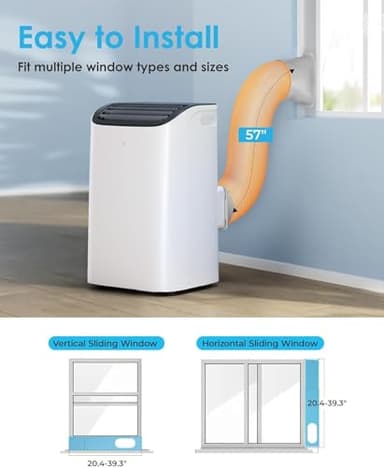 EUHOMY 12000 BTU Portable Air Conditioners - 2025 Upgraded Air Conditioner Portable for Rooms up to 550 Sq.Ft, Quiet AC Unit with Smart Sleep Mode, 24H Timer, Remote, 3-in-1 Air Cooler for Family - Image 8