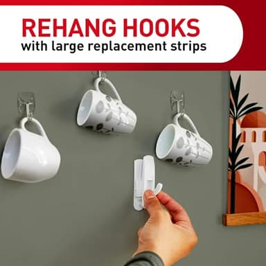 Command Damage Free Hanging Strips for Large Wall Hooks, Removable Adhesive, No Tools, 20 White Strips - Image 3