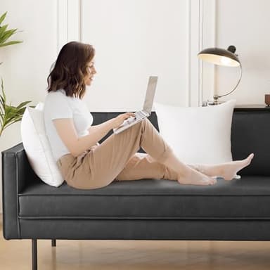 Oubonun 30 x 30 Pillow Inserts (Set of 2) - Euro Pillow Inserts with 100% Cotton Cover - 30 Inch Square Interior Sofa Pillow Inserts - Decorative Pillow Insert Pair - White Couch Pillow - Image 7