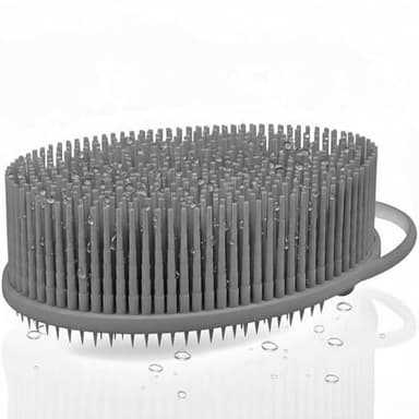 Exfoliating Body Scrubber Silicone - Textured Back Scrubber Shower Brush - Avilana Bath Loofah Alternative Dual Sided - Gentle Smoothing Body Wash Tool Rough Skin - Gift Women Men - Image 1