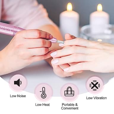 Portable Electric Nail Drill Machine, Professional 20000 RPM USB Manicure Pedicure Drills for Acrylic Nails Gel Polishing Shape Tools - Image 3