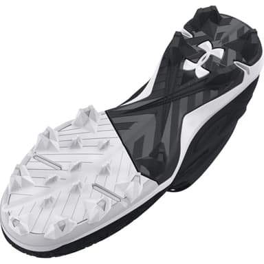 Under Armour Men's Leadoff Mid 3.0 Baseball Cleat, (001) Black/Black/White, 13, US - Image 3
