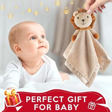 Pro Goleem Lion Security Blanket, Soft Lovey Unisex Lovie Baby Gift for Newborn Boys and Girls Snuggle Toy Stuffed Animal 16 Inch - Image 4