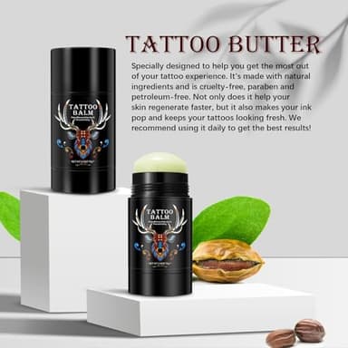 Tattoo Aftercare Butter Balm, 2.6 oz, Old & New Tattoo Moisturizer Healing Brightener for Color Enhance, Natural Organic Tattoo Cream - Image 7