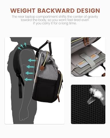 LOVEVOOK Laptop Backpack for Women, 17.3'' Waterproof Nurse Bag Teacher Work Backpack Purse for Women, Travel Computer Backpack for College Office Business Ladies - Image 5