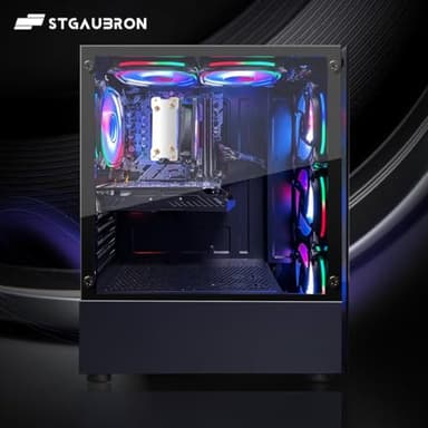 STGAubron Gaming PC Computer Desktop, AMD Ryzen 5 5500 up to 4.2GHz, GeForce RTX 3050 6G, 32G DDR4, 1T SSD, WiFi 6 5G & BT 5.2, RGB Fan x6, Windows 11 Home - Image 5