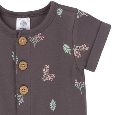 Gerber Baby Boys and Baby Girls' 2-Pack Long Leg Rompers, Bouquets, 24 Months - Image 4