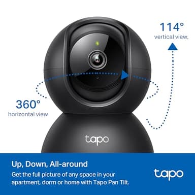 Tapo by TP-Link Pan/Tilt Security Camera for Baby Monitor, Pet Camera w/Motion Detection, 1080P, 2-Way Audio, Night Vision, Cloud & SD Card Storage, Works with Alexa & Google Home, Black (Tapo C201) - Image 4
