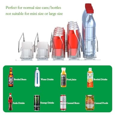 Drink Organizer for Fridge-White Automatic Pusher Glide,12oz 16oz 20oz-Soda Dispenser for Fridge-Holds up to 30 Cans - Image 5