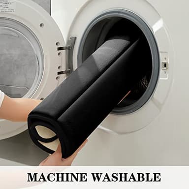 BYSURE Black Memory Foam Bathroom Rug Set 3 Piece, Non Slip Extra Soft Absorbent Washable & Dry Toilet Bath Mat Sets - Image 8