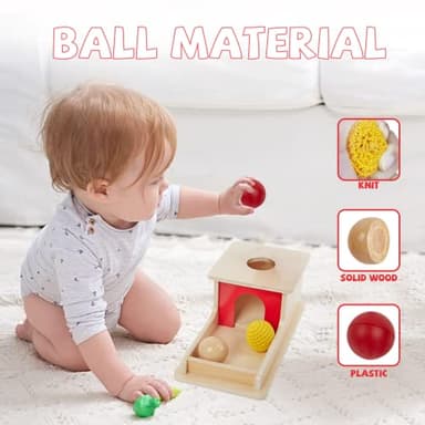 Adena Montessori Wooden Toy for 6-12 Month Baby 3 Balls,Sorting and Stacking Colorful Learning Education Toy for Toddler Kid 1-2 Year Old, Preschool Girl and Boy Gift(Full Size Textures) - Image 3